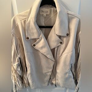 Oli and Hali Fringe faux suede jacket in Large